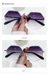 Trendy Polygonal Metal Frame Sunglasses for Women